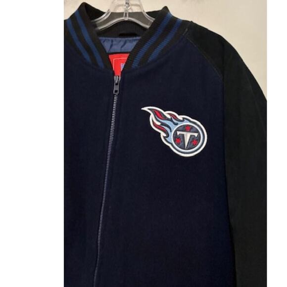 Vintage Tennessee Titans NFL Letterman Jacket Varsity Wool Suede Leather XXL - Picture 3 of 10
